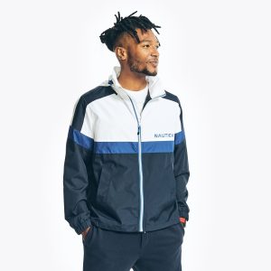 Nautica leichte Herrenjacke im Colorblock-Design