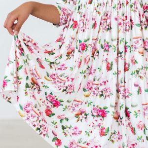 Macarons Tea Kleid mit schwingendem Rock – Rüschen