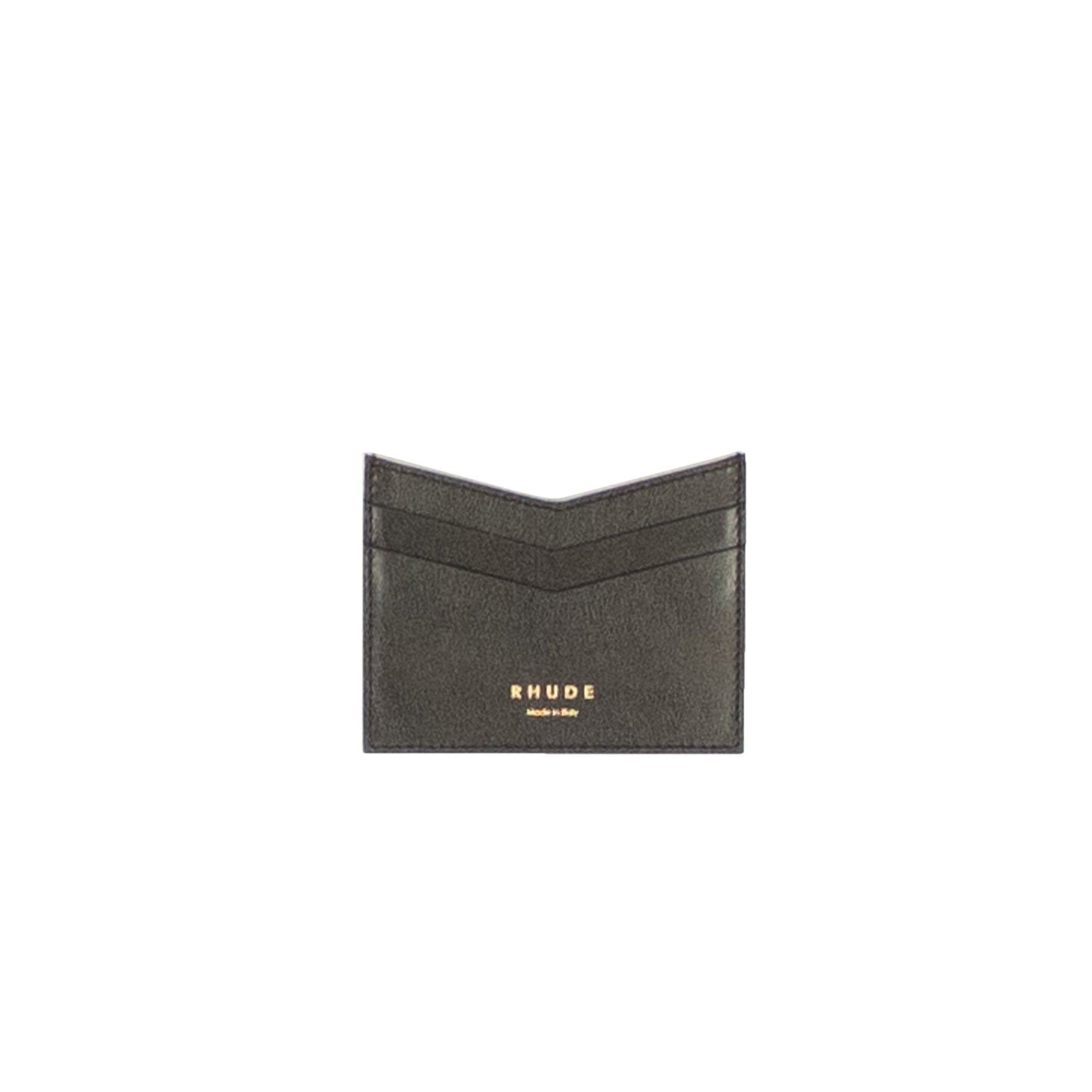 Kartenetui – Leder, Schwarz, Logo, Gold