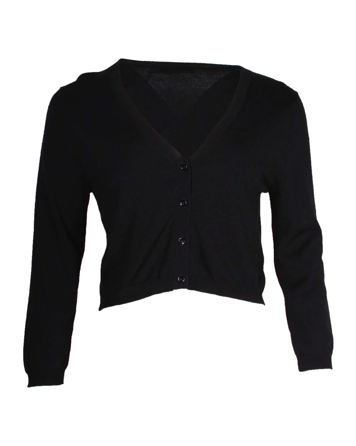 Max Mara Weekend verkürzte Strickjacke aus schwarzer Viskose – 7748642701372