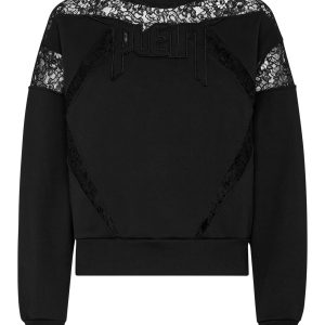 Langärmeliges Sweatshirt mit Spitze