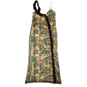 Grün-braunes Kleid mit Waldprint