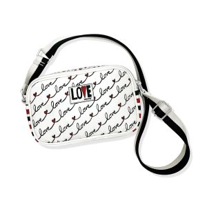 Love Scroll Umhängetasche in White Multi