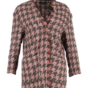 Isabel Marant Tweedjacke mit Hahnentrittmuster aus roter Wolle