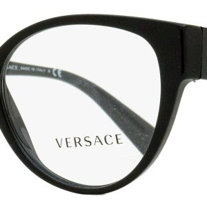 Versace VE3307 GB1 52mm Brille – Damen, Schwarz, Gold, oval