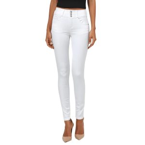 Elastische Push-up-Denimjeans mit schmal zulaufendem Bein in großen Größen