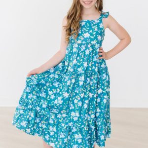 Breeze Maxikleid – Blumenmuster, Rüschen