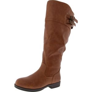 kniehohe Stiefel – Kunstleder, Reißverschluss