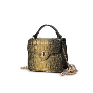 Mia K Luxe Mini-Henkeltasche mit Krokoprägung und Kettenriemen