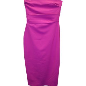 Alex Perry Dylan gerafftes trägerloses Kleid aus rosa Triacetat