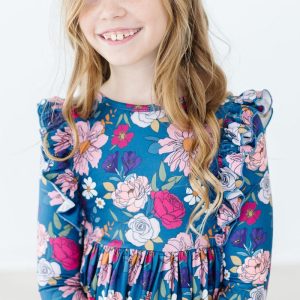 Vintage Garden Kleid mit schwingendem Rock – Rüschen