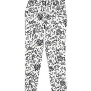 Isabel Marant Lorrick verkürzte Jeans aus weißer Baumwolle mit Blumenmuster