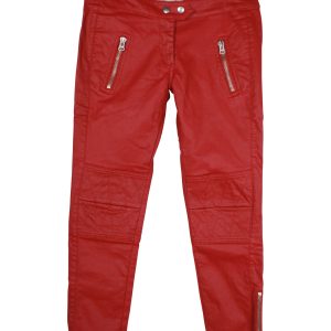 Isabel Marant x H&M gewachste Bikerjeans aus roter Baumwolle – 7748654923836