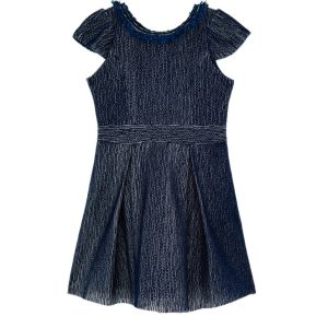 Ashley Collar Kleid – Fransen, Mädchen, Marineblau