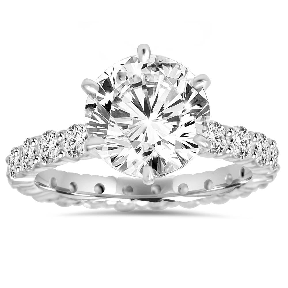 Diamant-Eternity-Verlobungsring, 5,50 ct, 14 K Weißgold