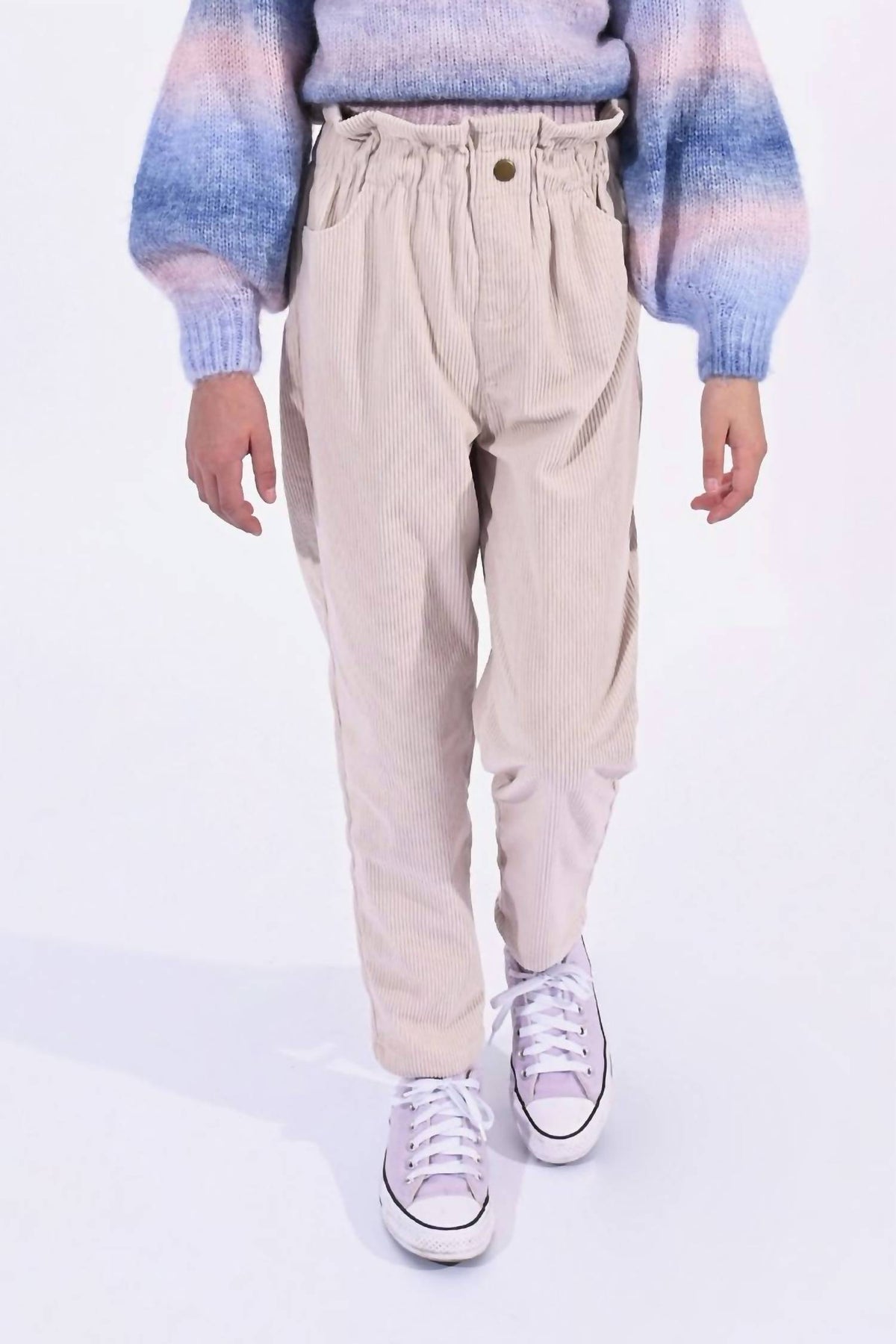 7733639675964 Hose – hoher Bund, Cord, Mädchen, Beige