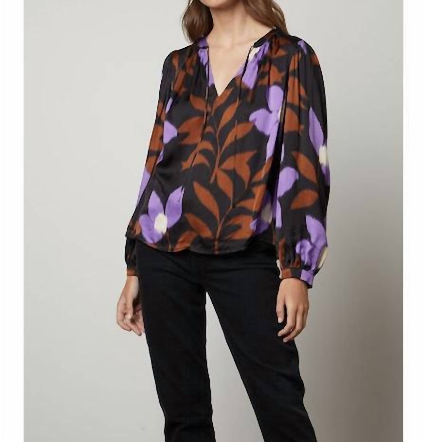 Isra bedruckte Bluse im Design Fiji
