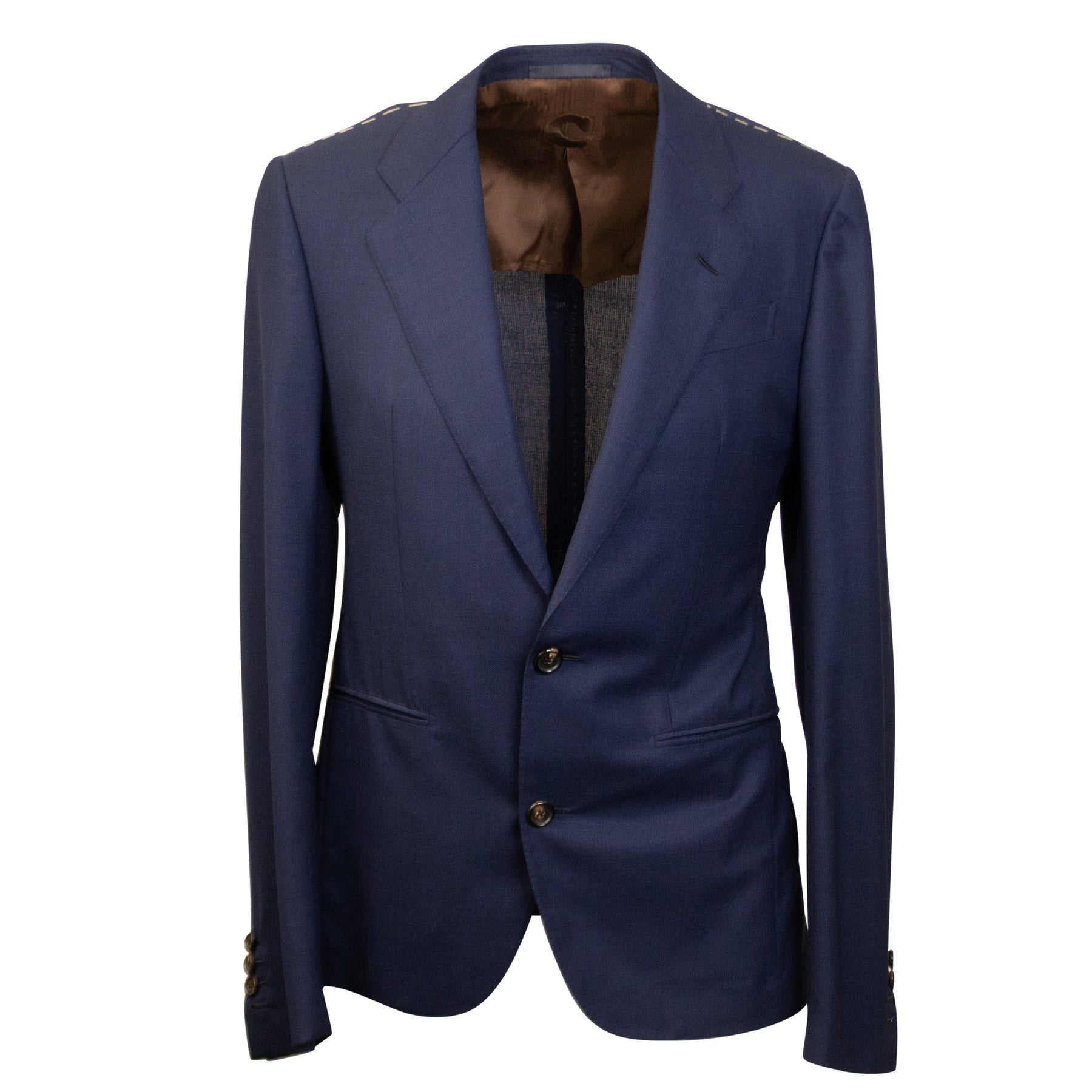 Marineblauer einreihiger Wollblazer