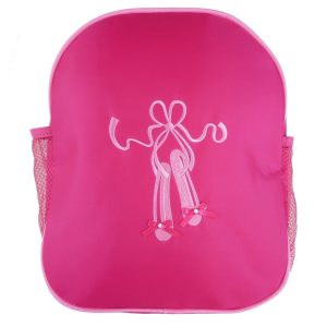 Pinker Mädchen-Rucksack mit Ballettschuhmotiv und seitlichen Netztaschen