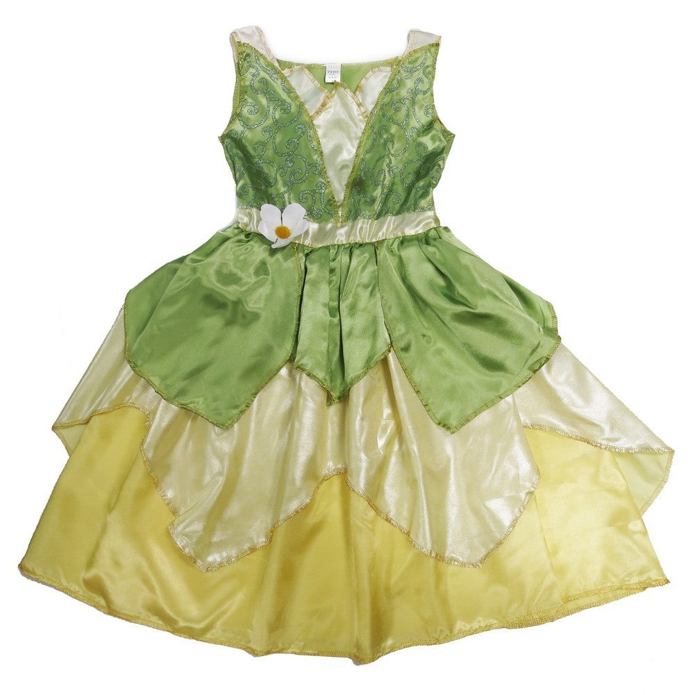 Grün-gelbes Mädchen-Halloweenkleid, S–L (4–12)