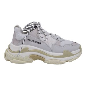 Balenciaga Triple S Sneaker aus Polyurethan – Grau/Weiß – 7733780906044