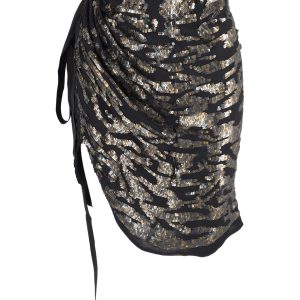 Isabel Marant Minirock mit Pailletten aus schwarzer Seide