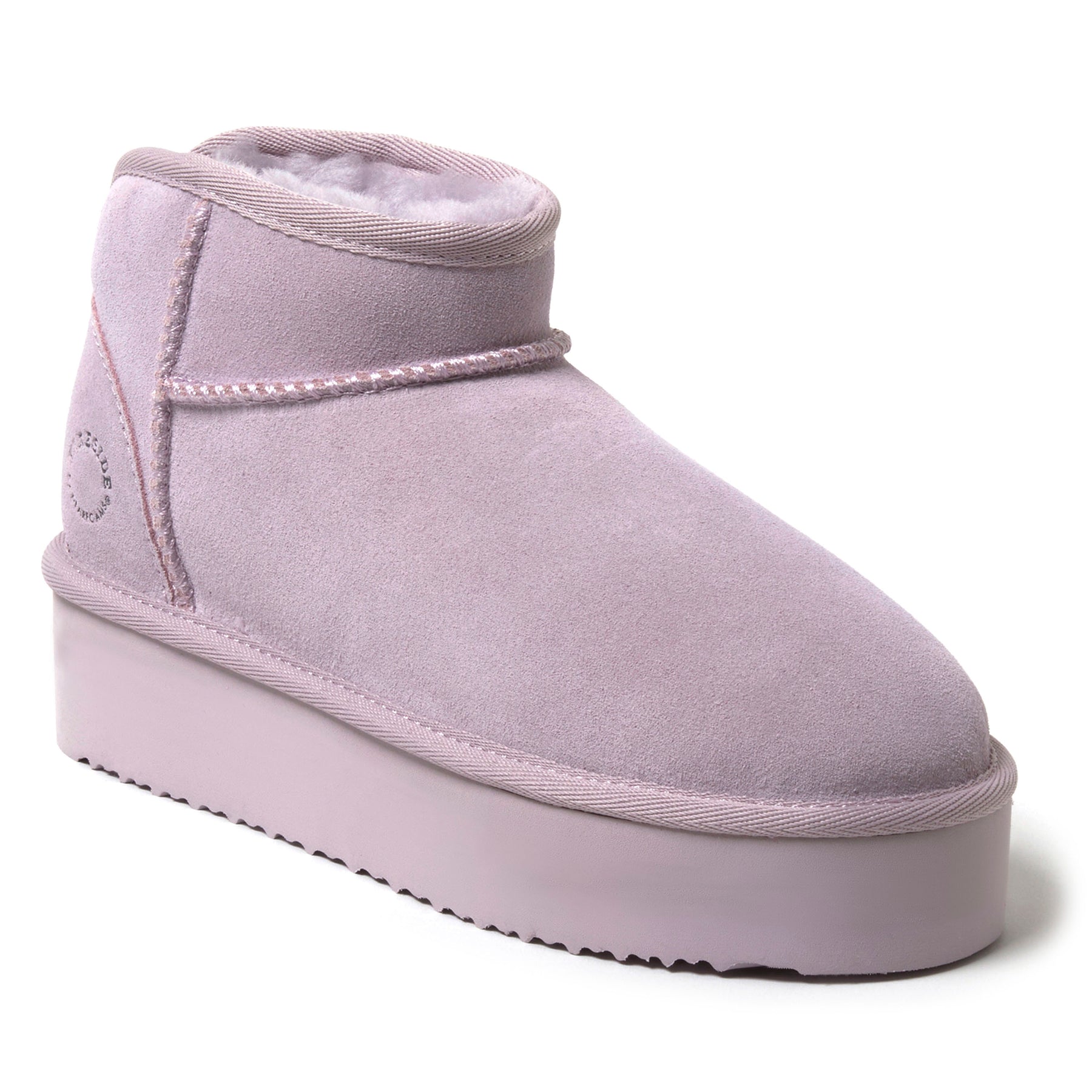Fireside by Dearfoams Kingston Damen-Plateau-Stiefeletten aus echtem Lammfell
