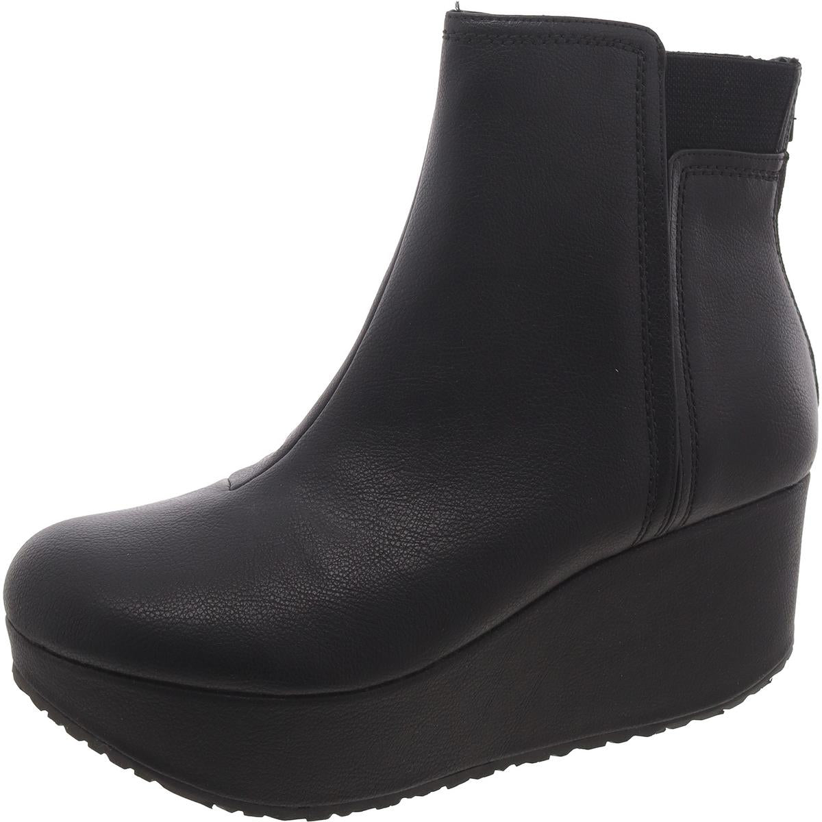 Brittany wadenlange Stiefel mit Keilabsatz und runder Zehenpartie