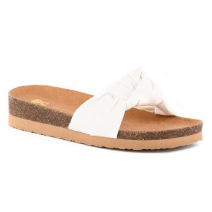Reunion Sandalen – Velourslederimitat, zum Hineinschlüpfen, Keilabsatz