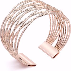 18K Wide Armspange – überkreuzt, Roségold