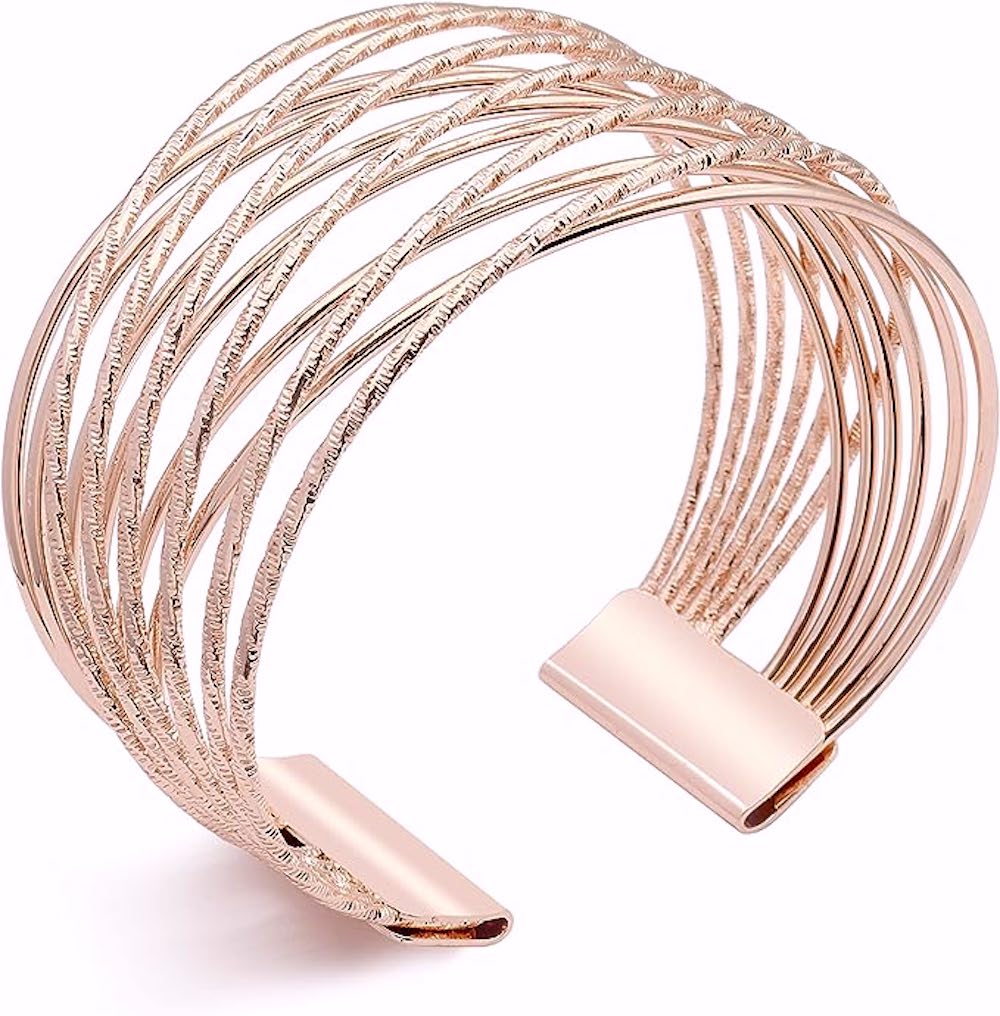 18K Wide Armspange – überkreuzt, Roségold