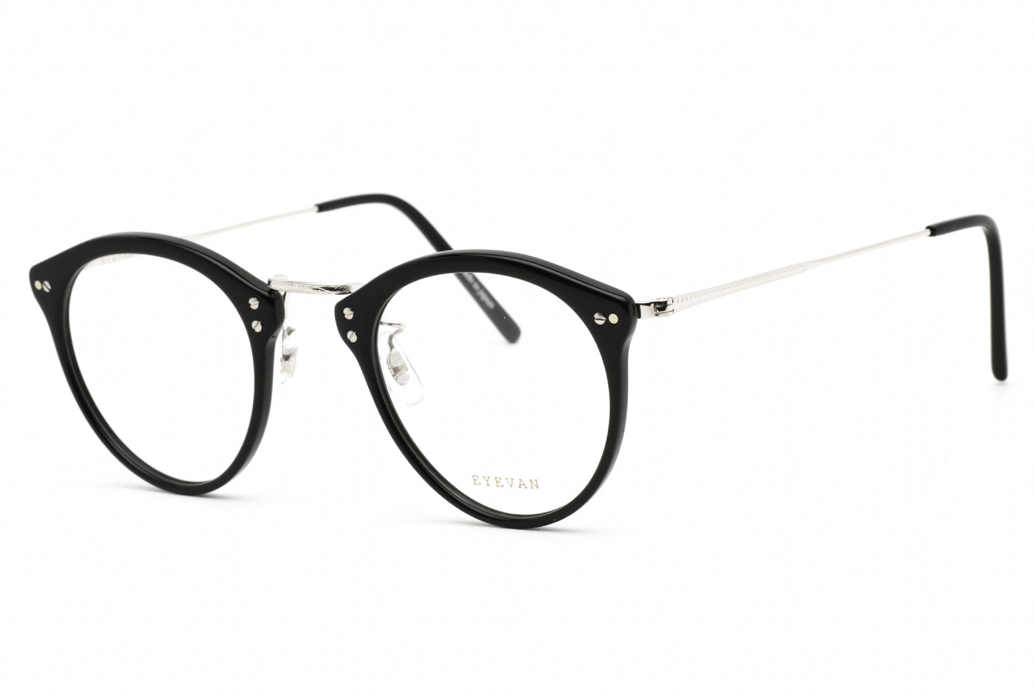 Eyevan E-0951 BKS Brille in runder Form – 47 mm