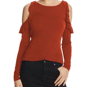 Tinkerbell Langarmoberteil aus Baumwolljersey – Rostfarben