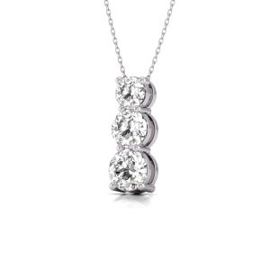 Diana M Lab 14KT WG 1ct TW LGD SNOW HIDDEN BAIL Anhänger – drei Steine