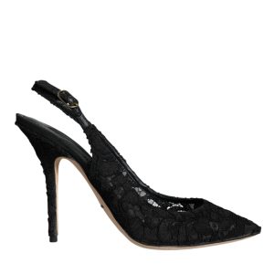 Dolce & Gabbana Taormina Bellucci Damen-Slingbacks aus Spitze, gebraucht – 7808947388476