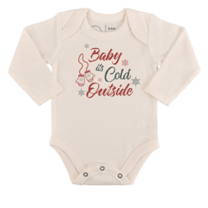 Langärmeliger Baby-Body mit Grafikmotiv „Baby It’s Cold Outside“