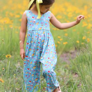Boho-Kurzoverall aus Bambus mit Blumenmuster