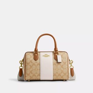 Coach Outlet Rowan Handtasche aus Signature Canvas mit Streifen
