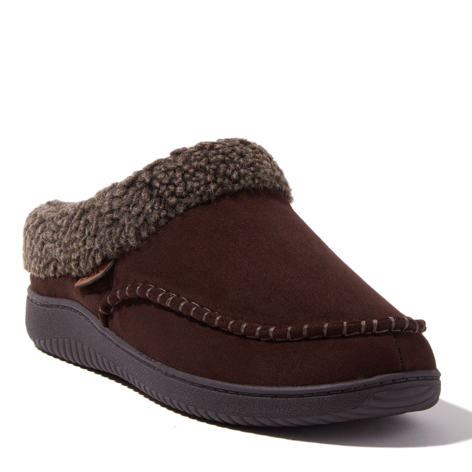 Dearfoams Marshall Herren-Clogs aus Mikro-Veloursleder mit Mokassin-Zehenpartie