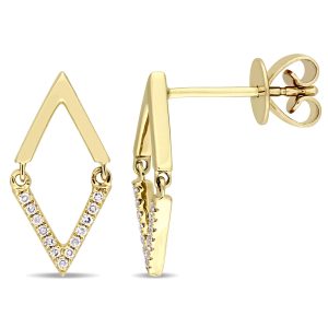 Mimi & Max geometrische Ohrringe mit Diamantakzent aus 14 K Gelbgold