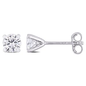 Mimi & Max Solitär-Ohrringe aus Sterlingsilber mit synthetischem Moissanit – 1 ct DEW