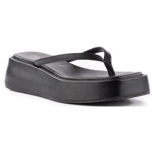 Sandalen – veganes Lederimitat, Sonnenblumenmotiv, Plateau, unifarben