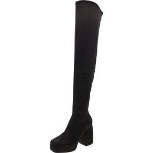 The Uplift Overknee-Stiefel – Blockabsatz, Satin