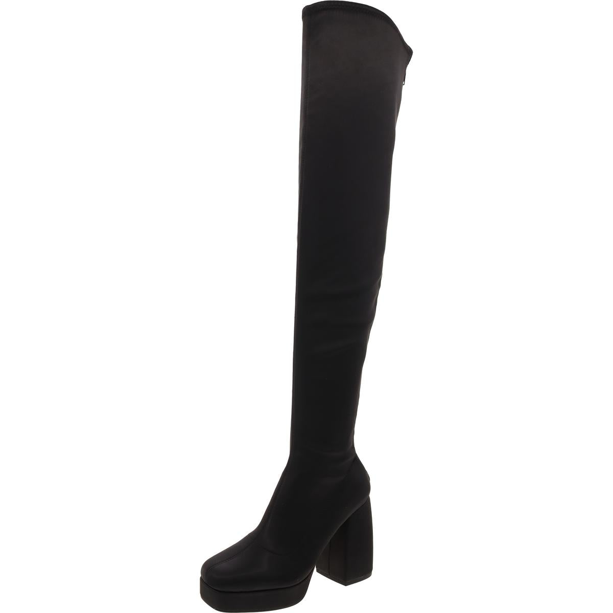 The Uplift Overknee-Stiefel – Blockabsatz, Satin