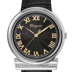 Ferragamo Damen-Quarzuhr mit Leder, 34 mm