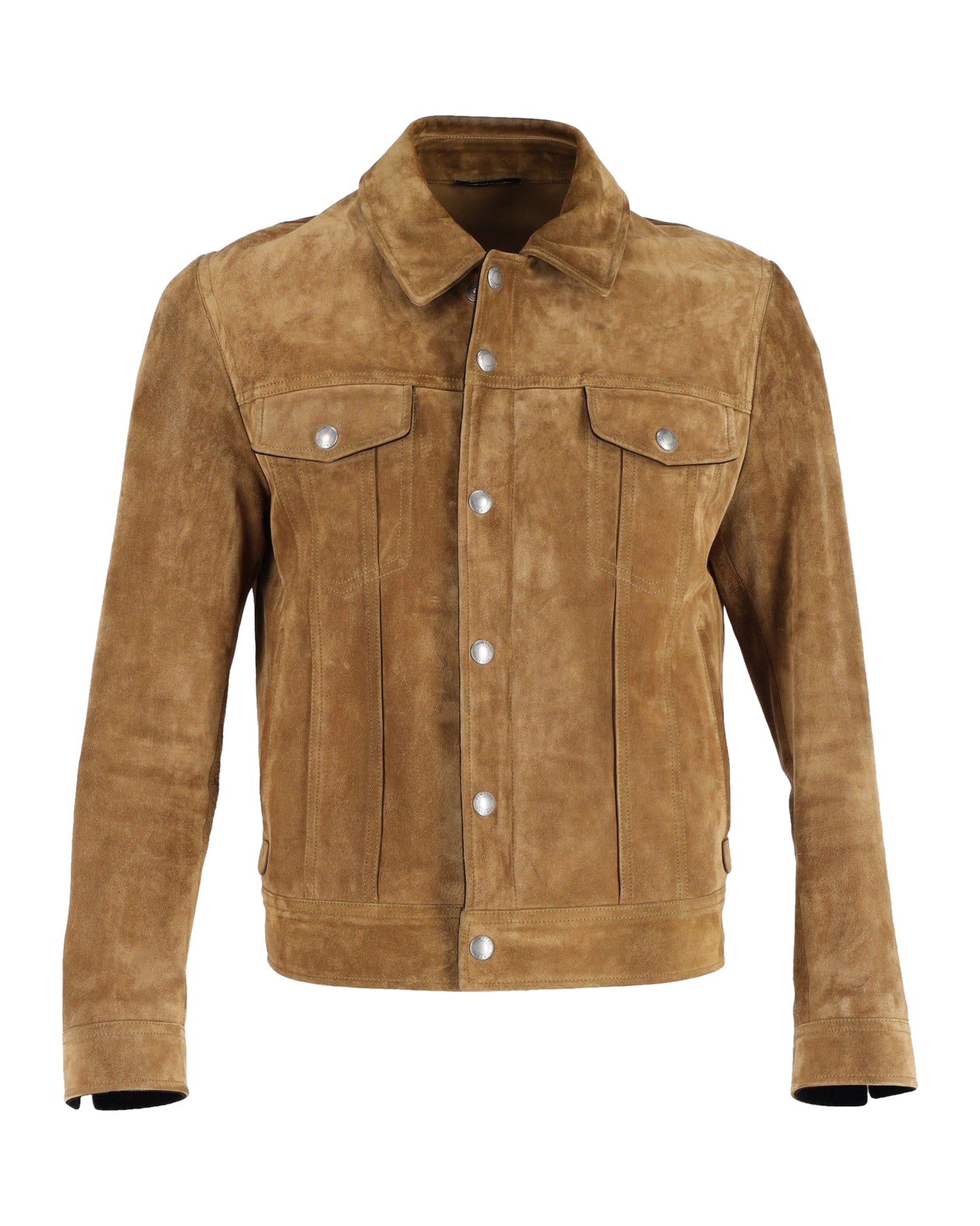 Tom Ford Truckerjacke aus braunem Veloursleder