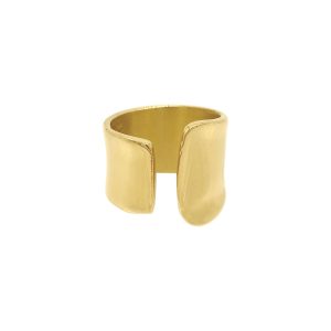 Band Ring – anlaufgeschützt, mit 14-karätiger Vergoldung, hohe Form, offen