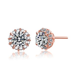 7733309210684 Ohrstecker – mit 18-karätiger Rosévergoldung, Zirkonia, klar, Pavé-Besatz