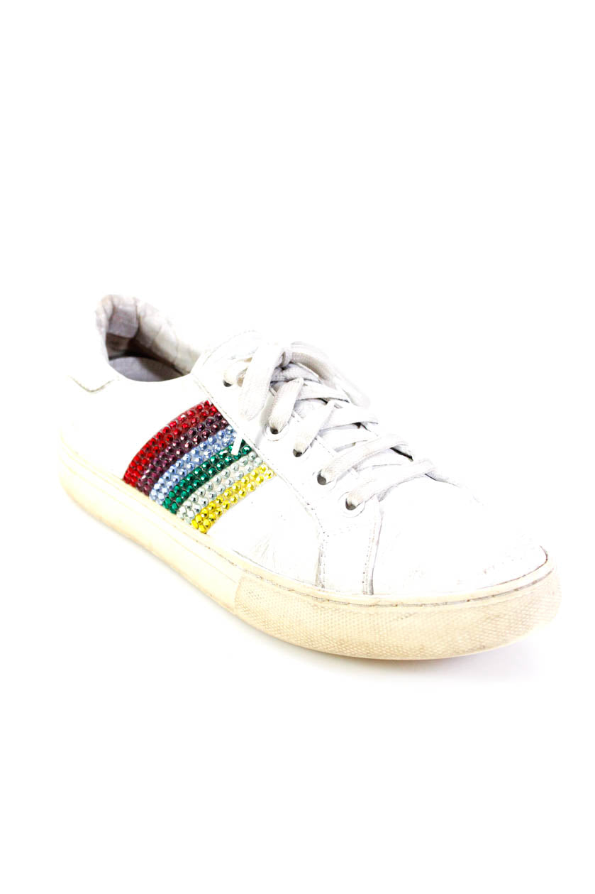 Marc Jacobs Embellish Sole Sneaker – Rundhalsausschnitt, Schnürung, Gummi, Damen, Weiß