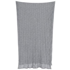 Hermes gestrickter Schal mit Kettenmotiv aus grauer Baumwolle und Seide